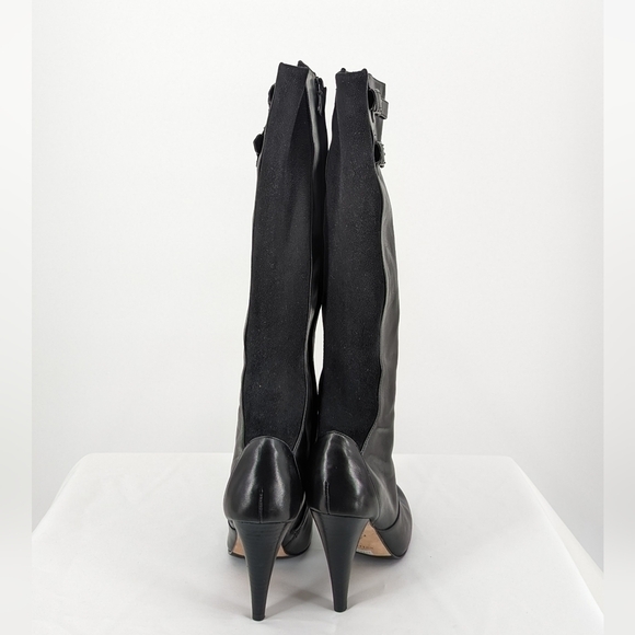 Cole Haan Calf High Heel Boots Black 8 leather fall winter preppy classic - Picture 4 of 16